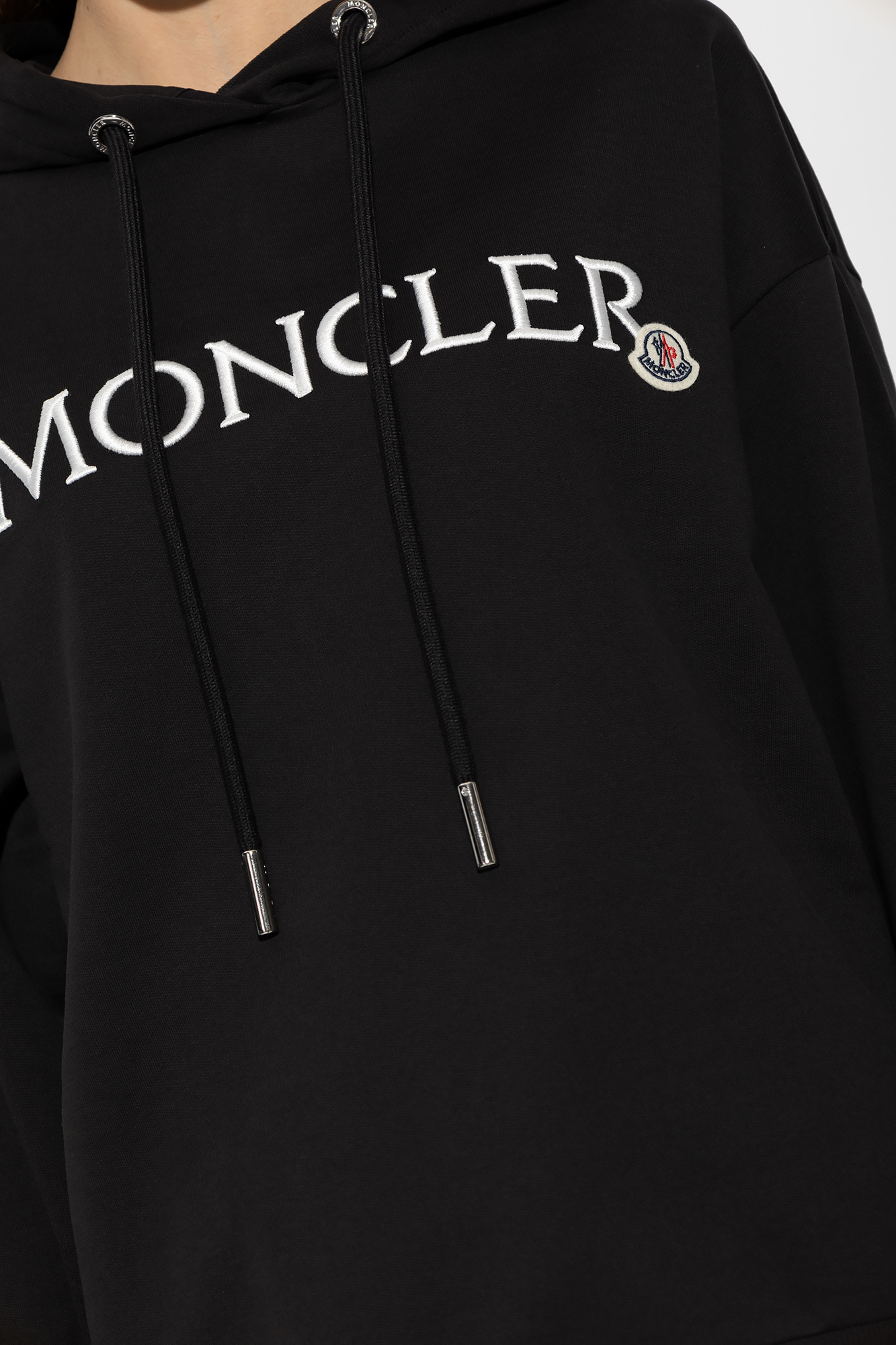 Black Hoodie with logo patch Moncler Vitkac Italy